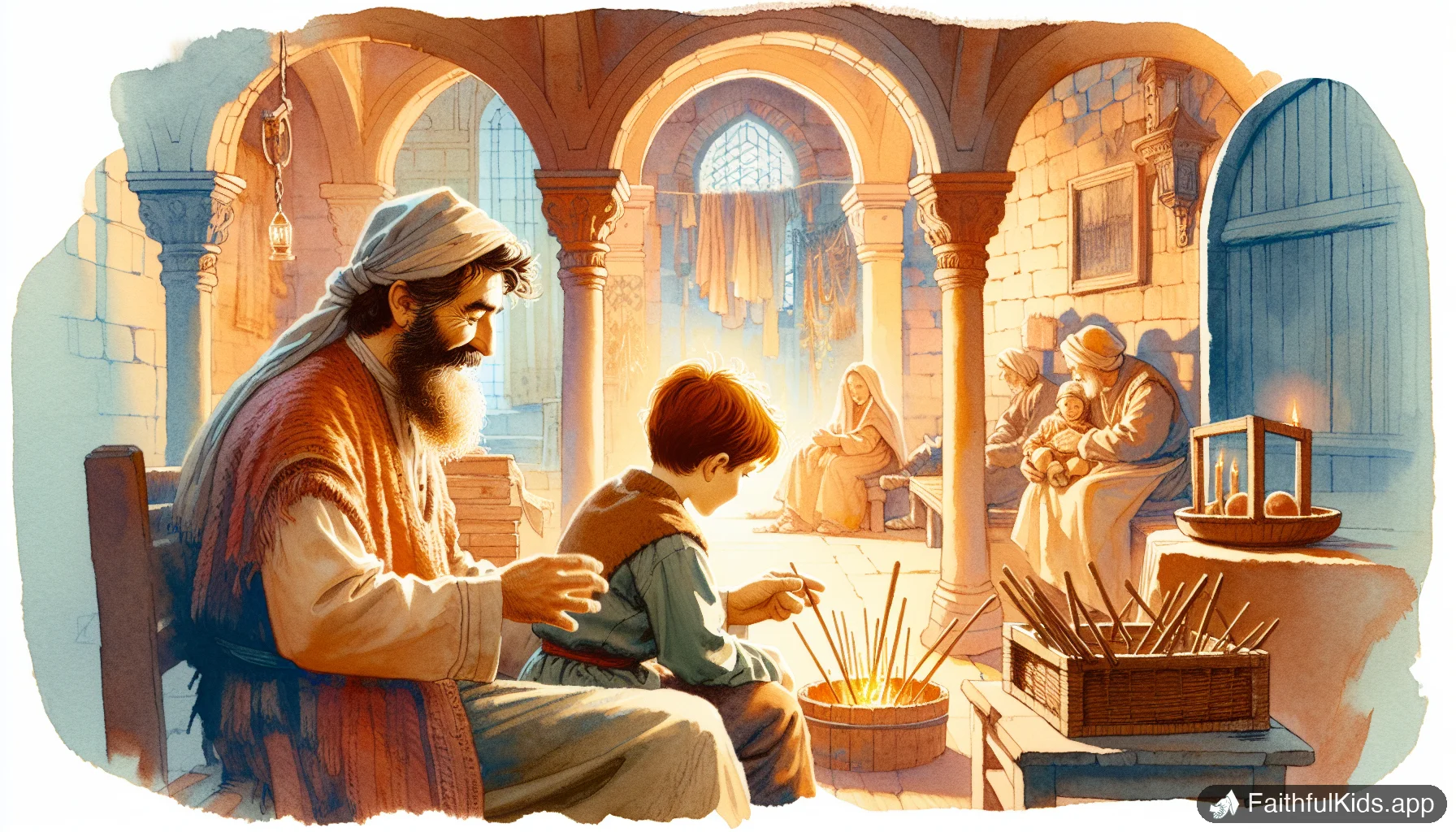 Abraham and Isaac for Kids: Bible Story Explained Simply - Bible Story Illustration
