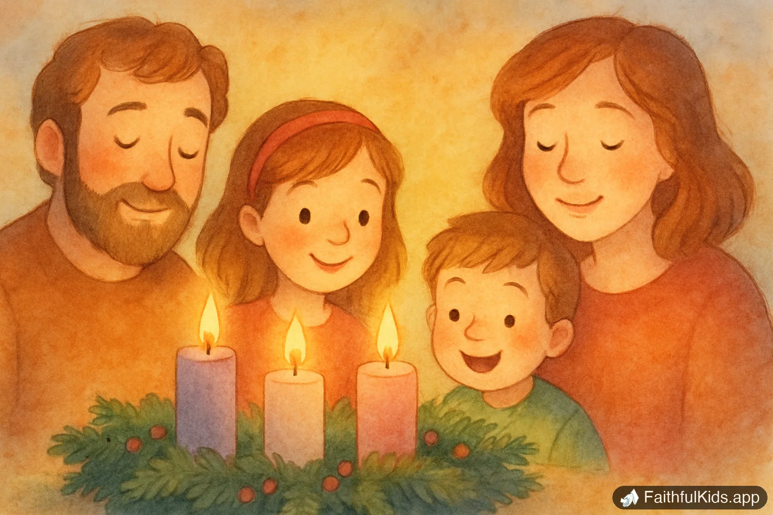 Advent Wreath Meaning for Kids: Candles + Devotions - Bible Story Illustration