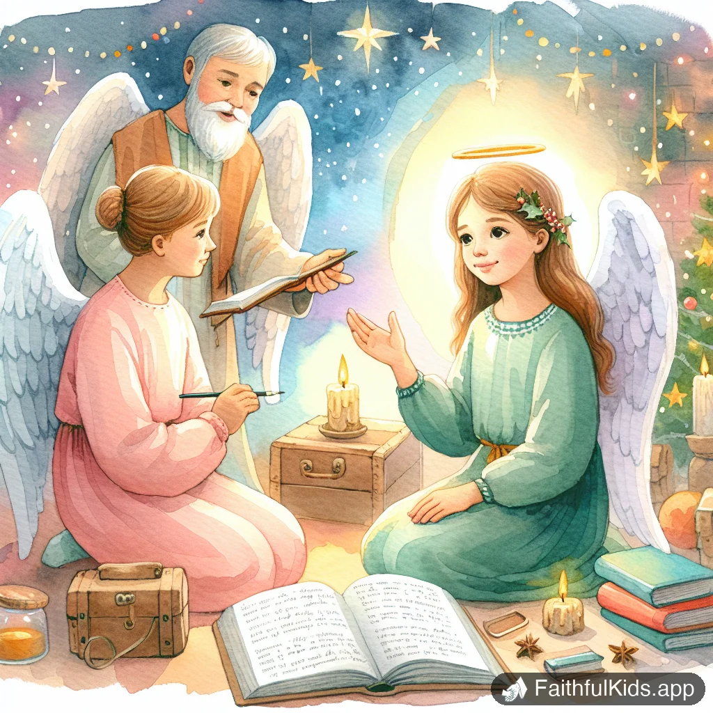 An Angel Visits Mary for Kids: Bible Story Explained Simply - Key Moment Illustration