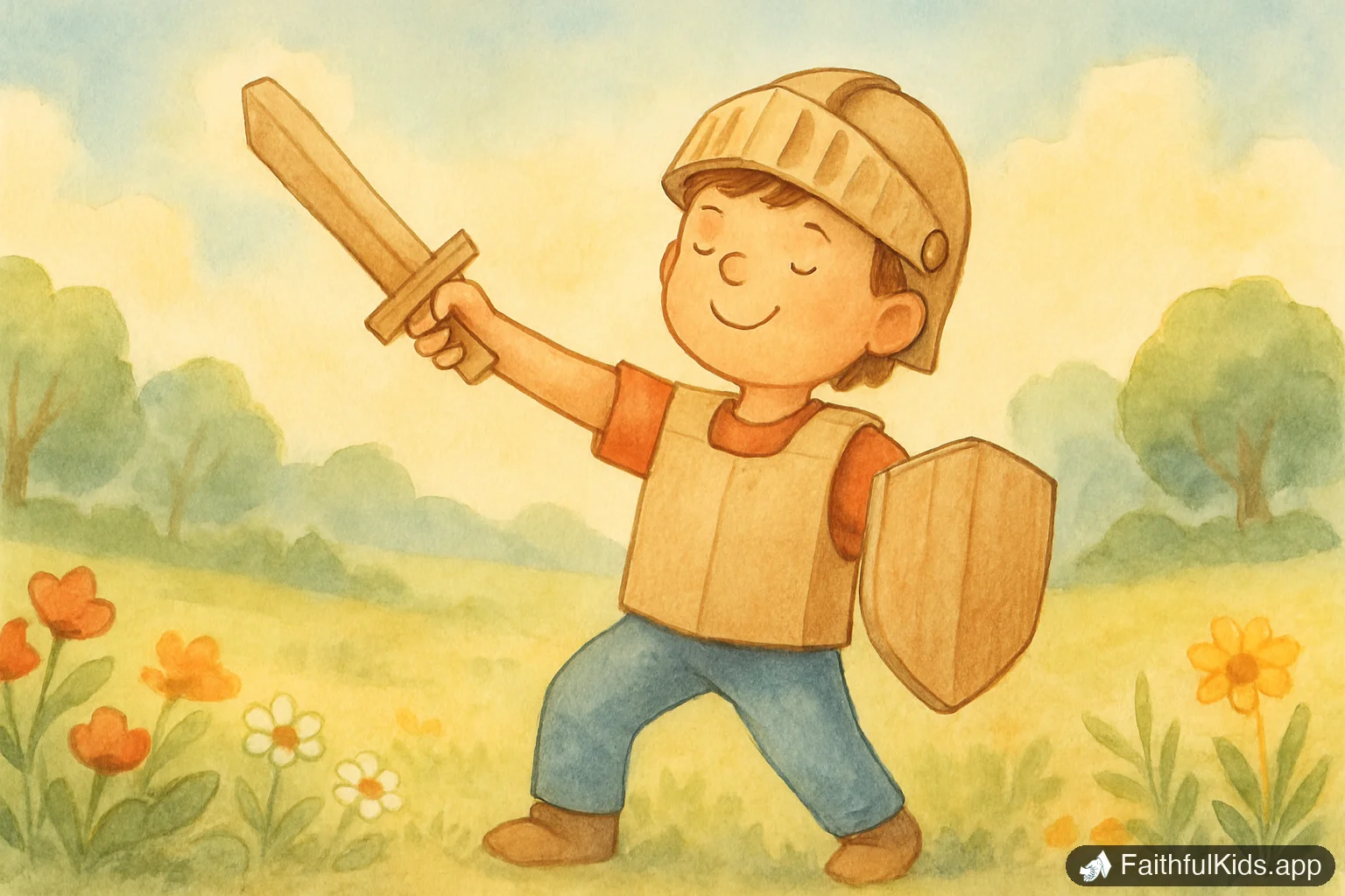 Armor of God Printable Activities for Kids (Ephesians 6) - Bible Story Illustration