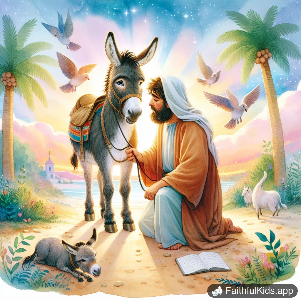Balaams Donkey for Kids: Bible Story Explained Simply - Key Moment Illustration