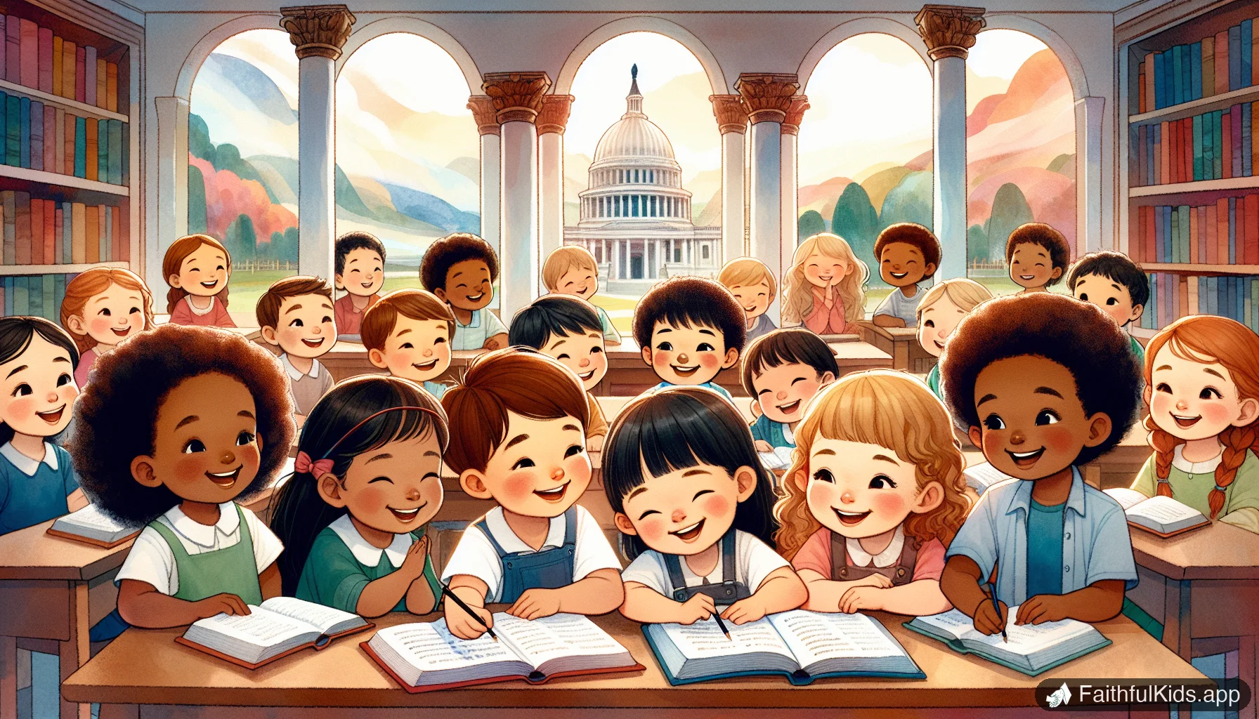 The Beatitudes for Kids Explained Simply - Bible Story Illustration