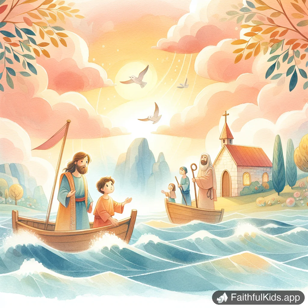 Illustration from Calming the Storm for Kids: Bible Story Explained Simply