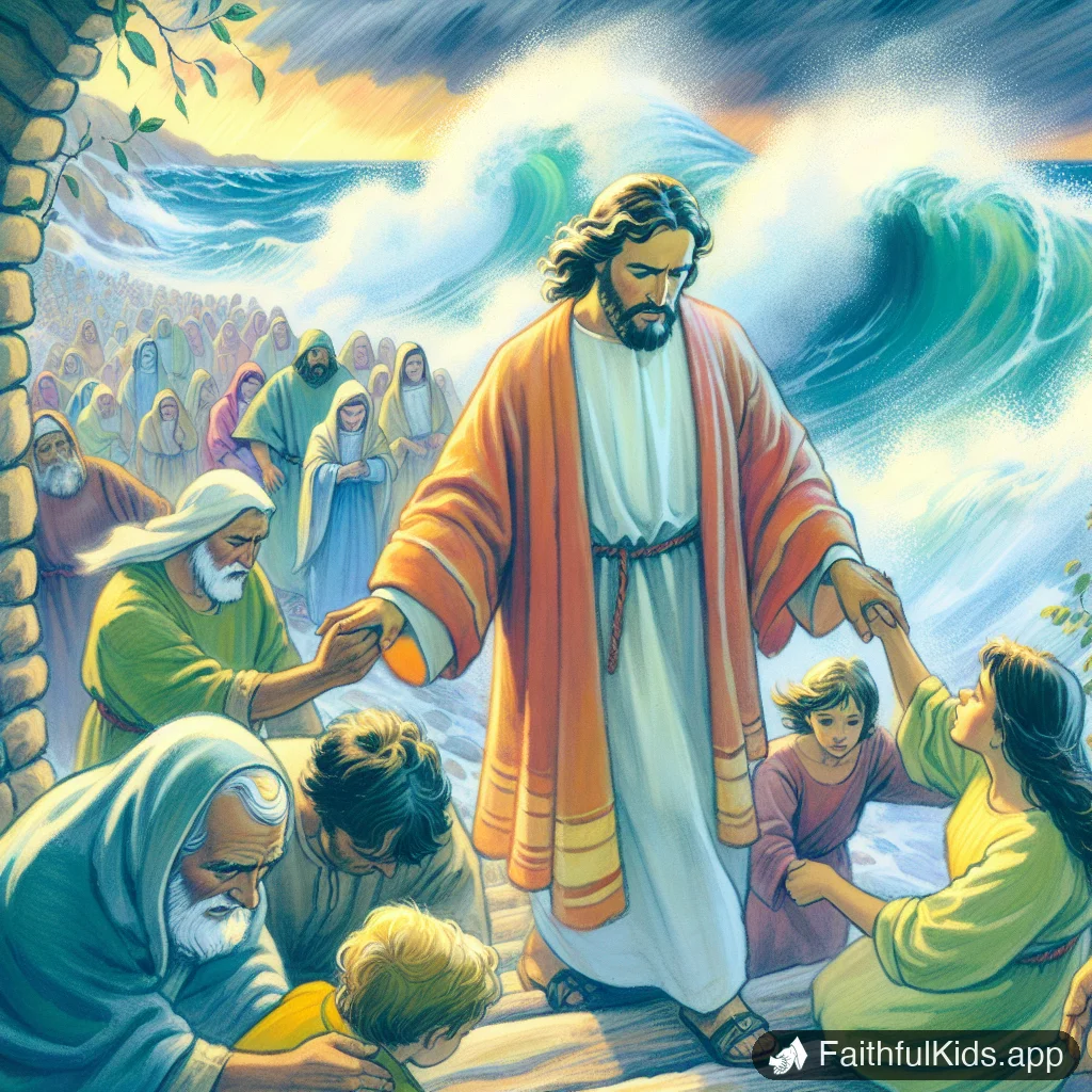 Calming the Storm for Kids: Bible Story Explained Simply - Key Moment Illustration
