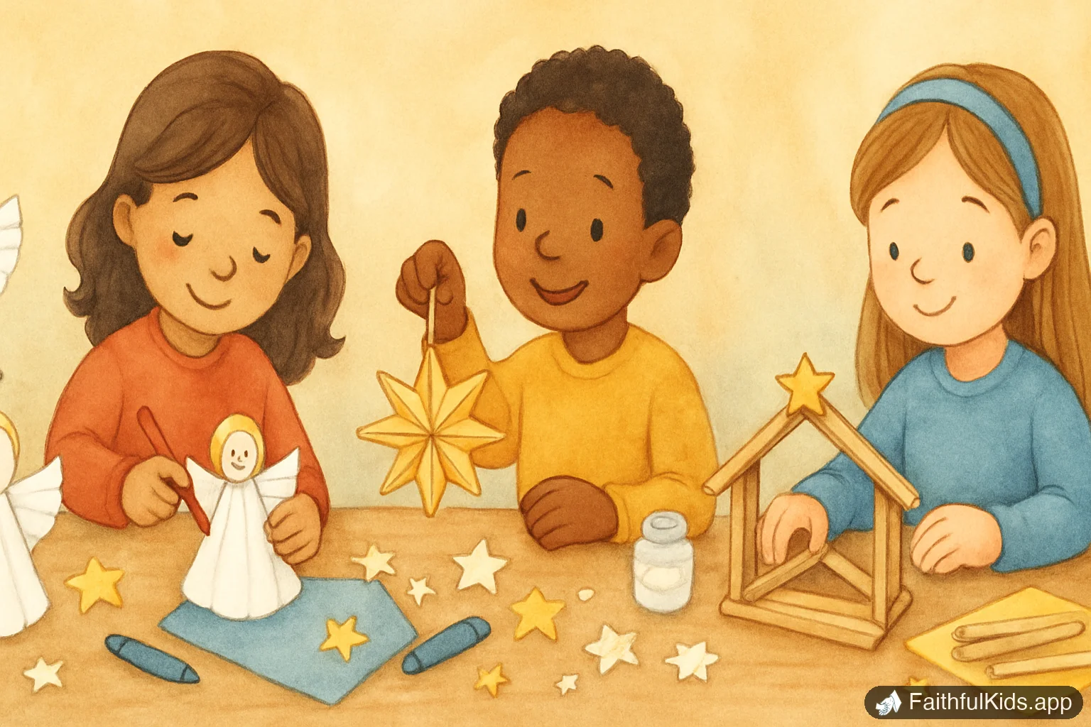 15 Christmas Crafts for Kids That Teach the Bible Story - Bible Story Illustration