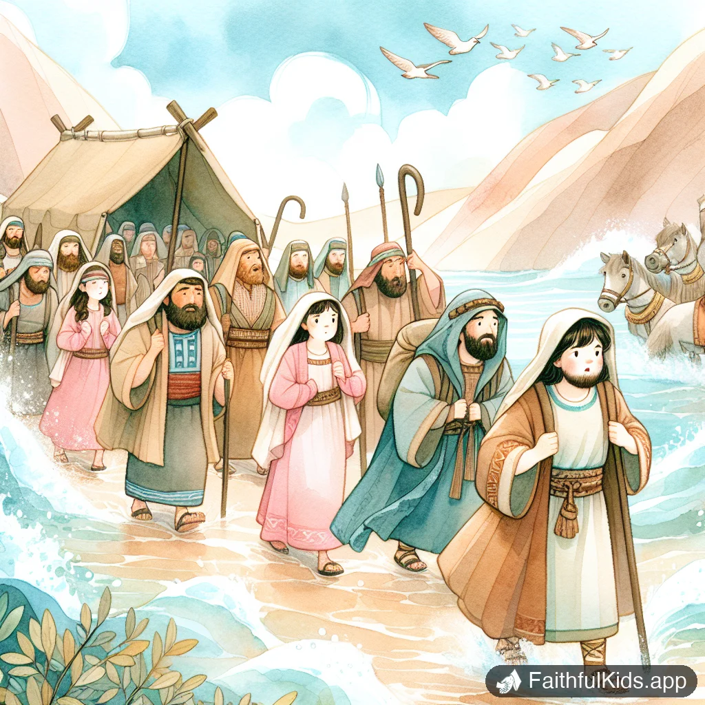 Illustration from Crossing the Red Sea for Kids: Bible Story Explained Simply
