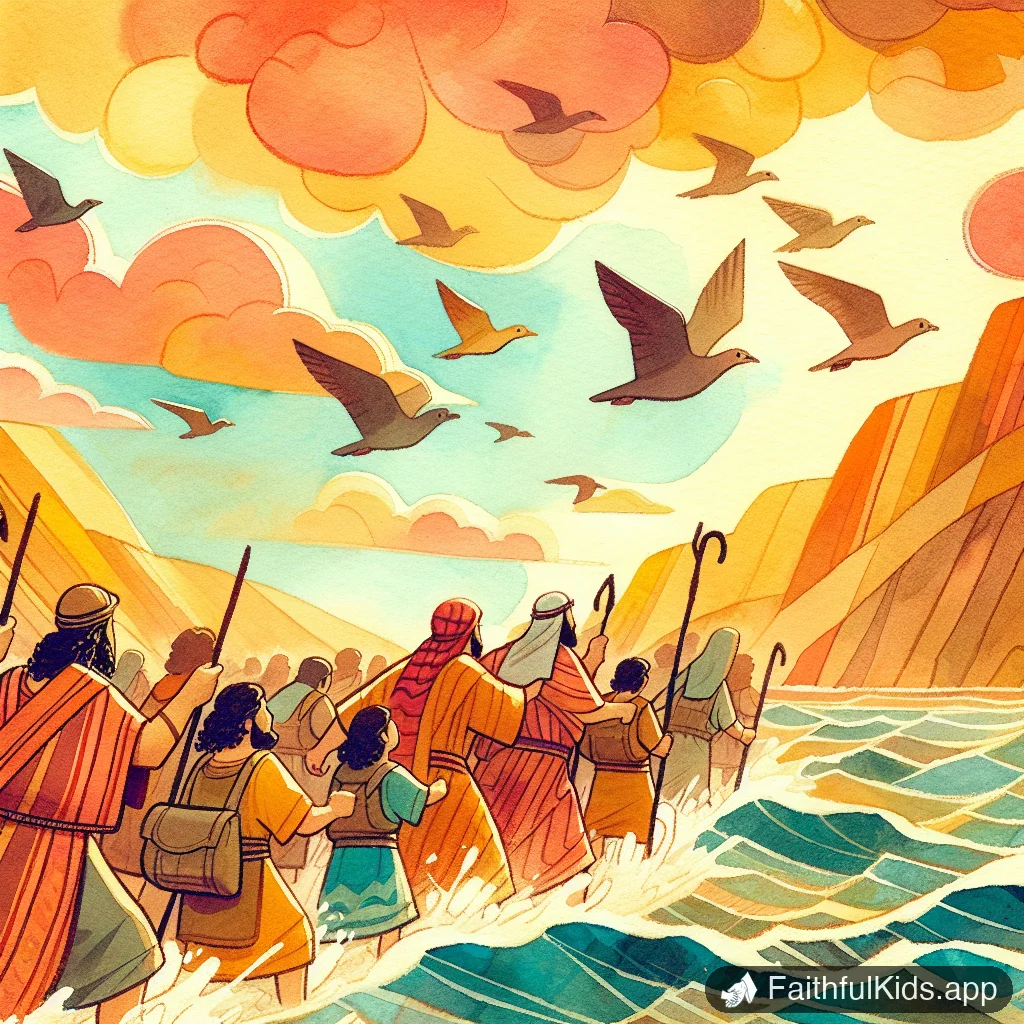 Crossing the Red Sea for Kids: Bible Story Explained Simply - Key Moment Illustration