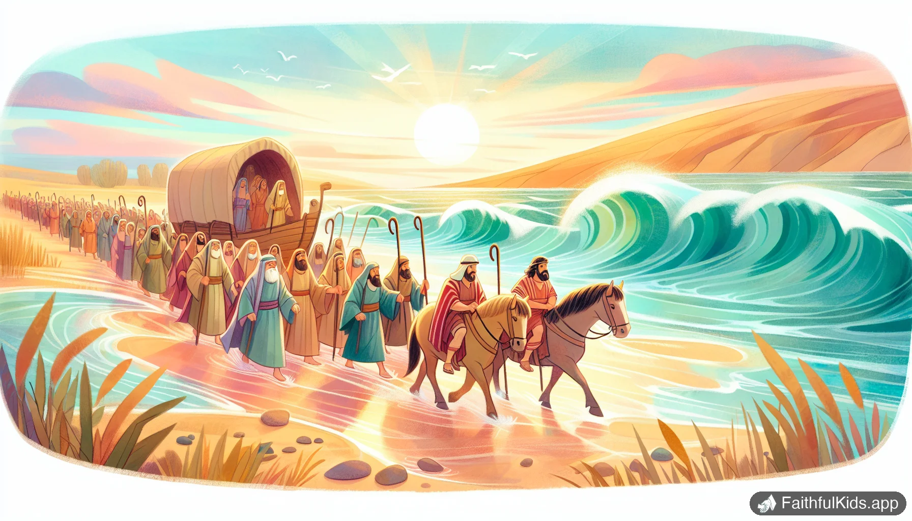 Crossing the Red Sea for Kids: Bible Story Explained Simply - Bible Story Illustration