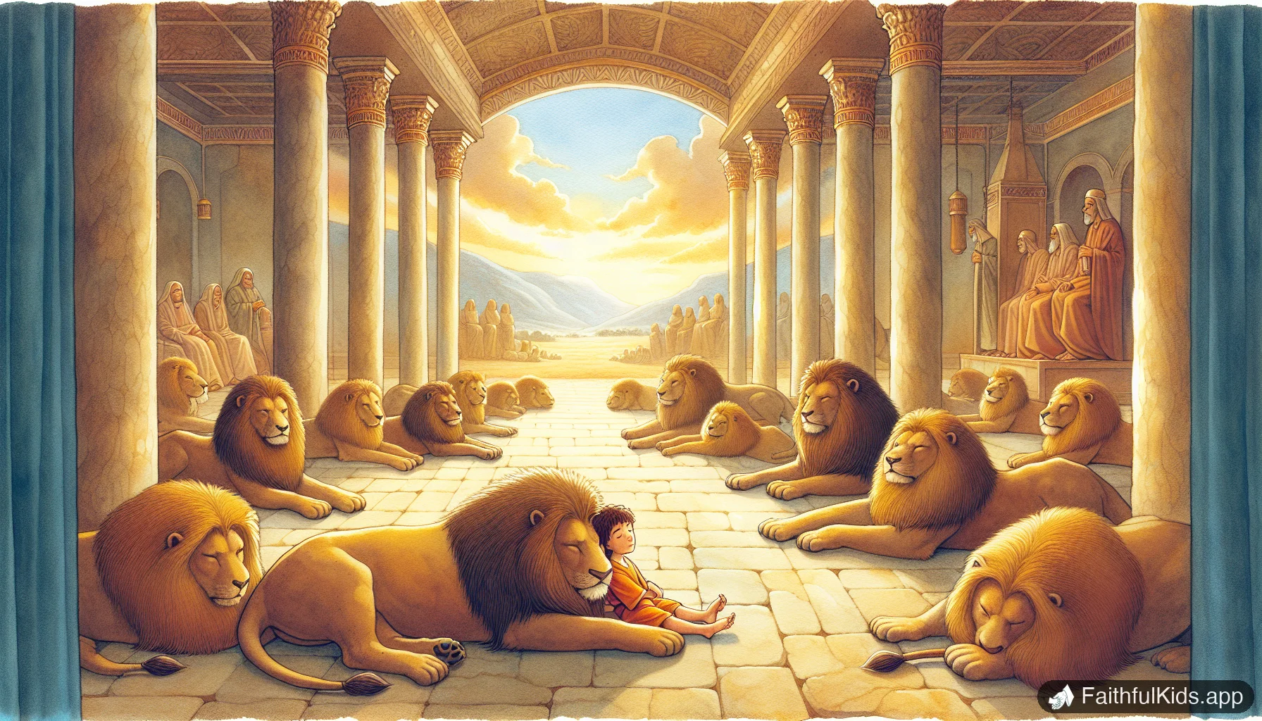 Daniel in the Lions Den for Kids: Bible Story Explained Simply - Bible Story Illustration