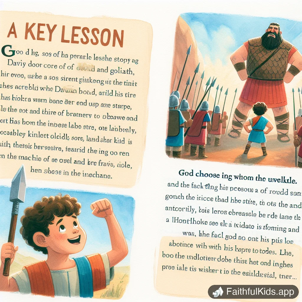 David and Goliath for Kids: Bible Story Explained Simply - Key Moment Illustration