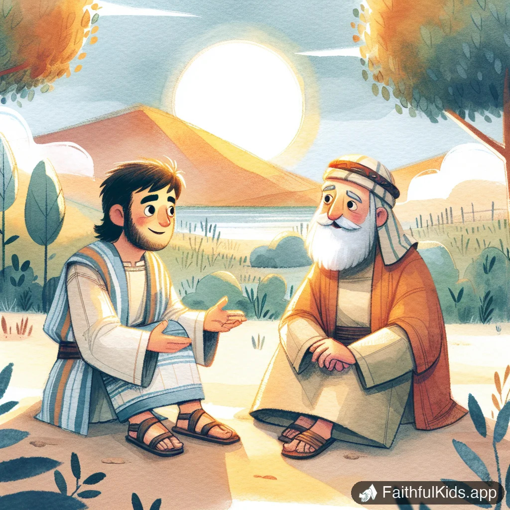 Illustration from David Spares His Enemy for Kids: Bible Story Explained Simply