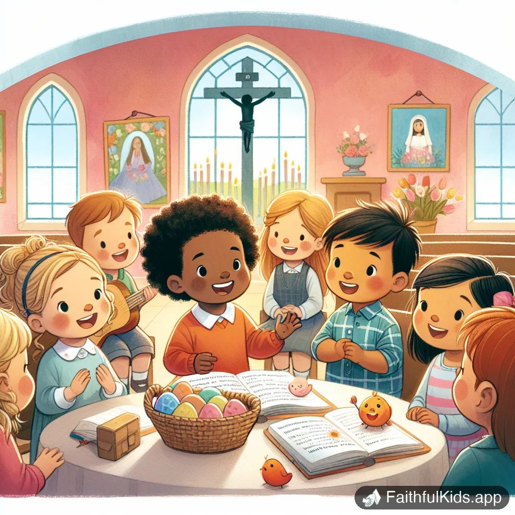 The Easter Story for Kids: 10 Bible Stories from Palm Sunday to the Resurrection - Key Moment Illustration