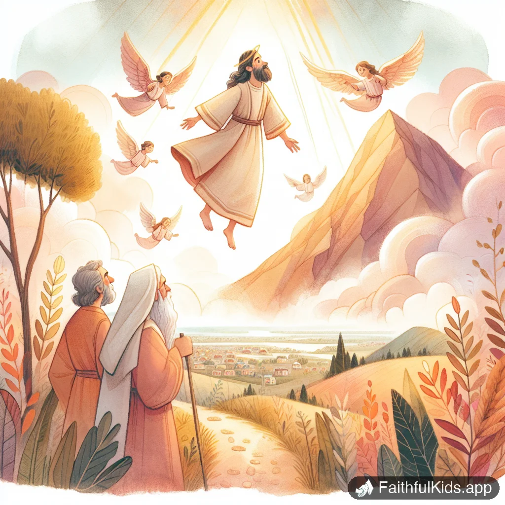 Elijah Taken to Heaven for Kids: Bible Story Explained Simply - Key Moment Illustration