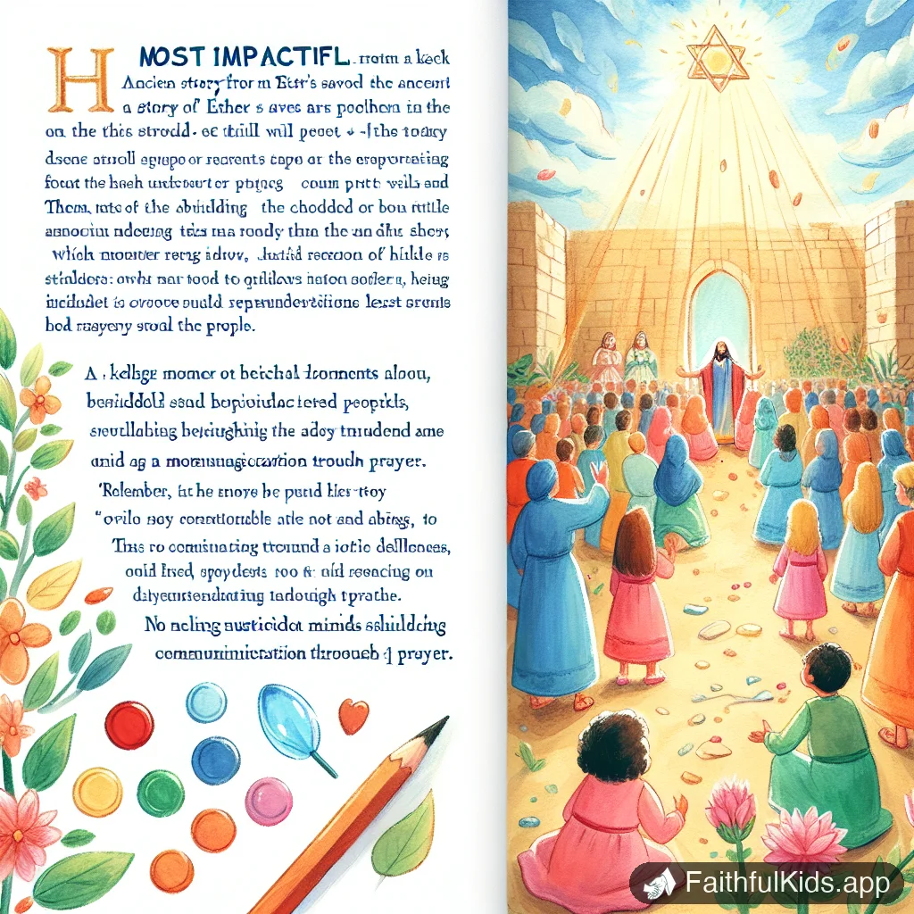 Esther Saves Her People for Kids: Bible Story Explained Simply - Key Moment Illustration