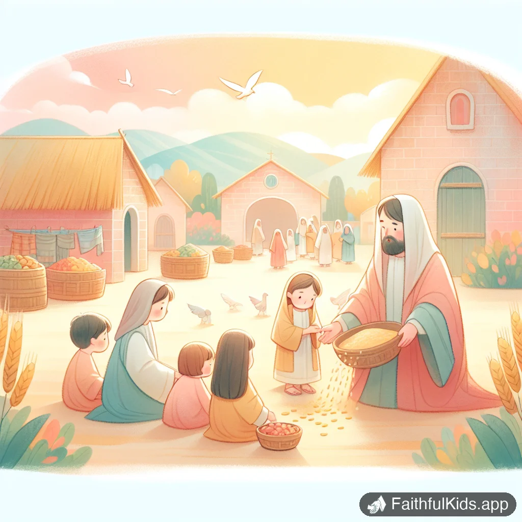Illustration from Feeding the Five Thousand for Kids: Bible Story Explained Simply