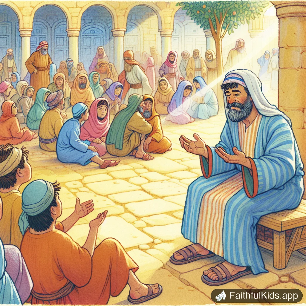 Illustration from Healing the Blind Man for Kids: Bible Story Explained Simply