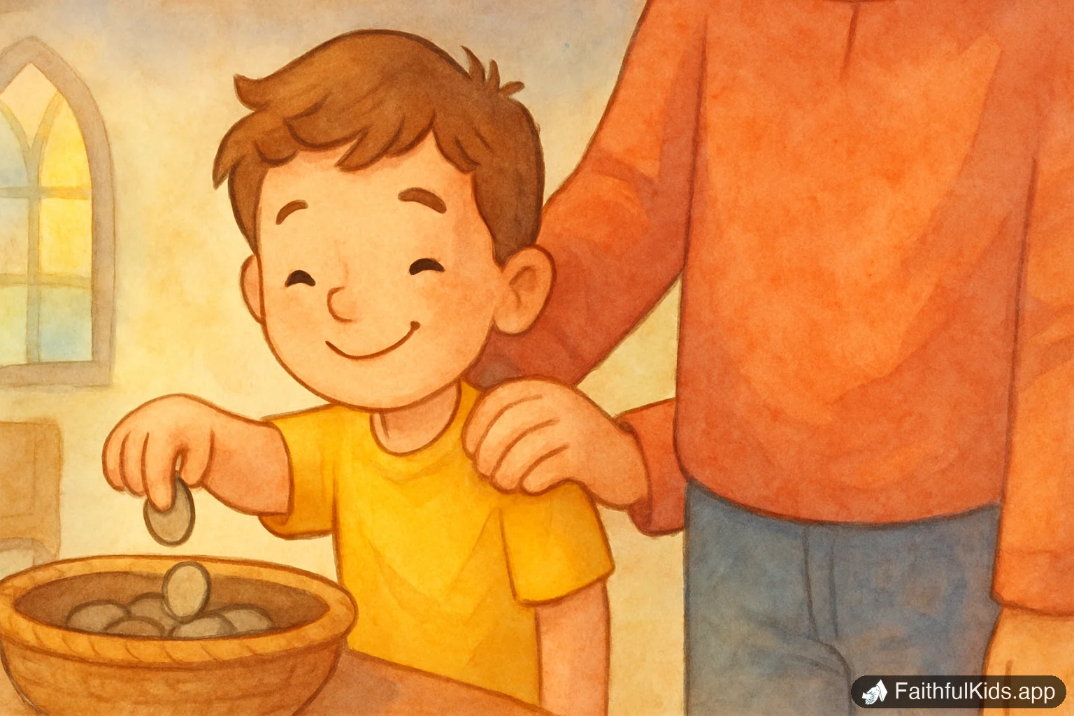 How to Explain Giving to a Child (Tithing Made Simple) - Bible Story Illustration