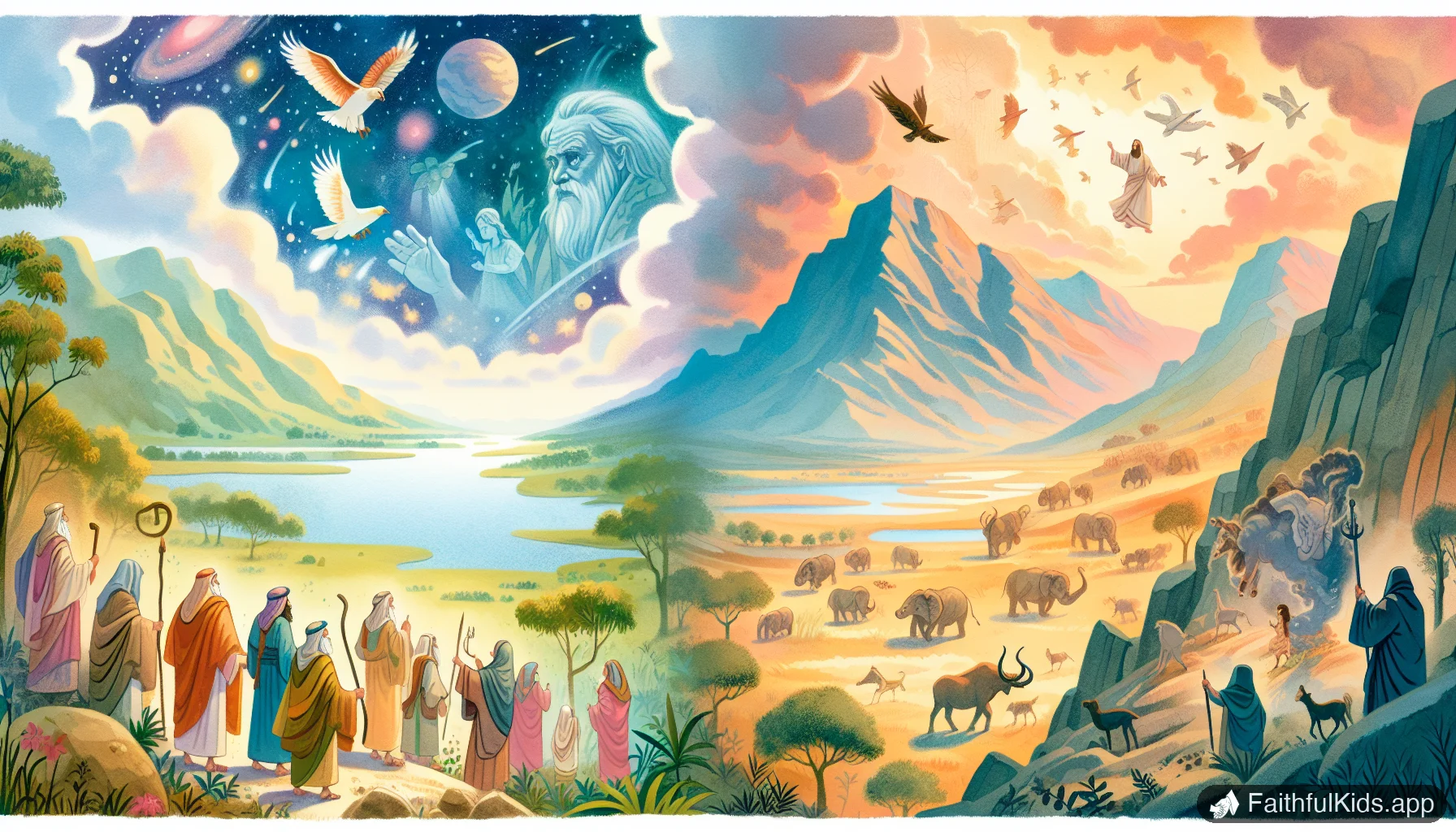 In the Beginning Creation for Kids: Bible Story Explained Simply - Bible Story Illustration