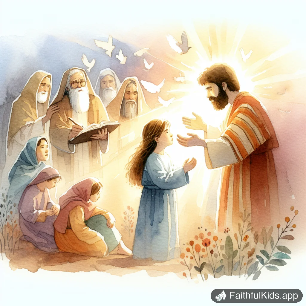 Jairus Daughter for Kids: Bible Story Explained Simply - Key Moment Illustration