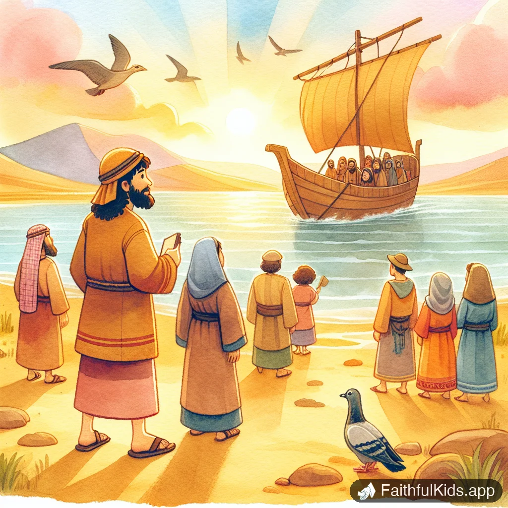 Illustration from Jonah Running from God for Kids: Bible Story Explained Simply