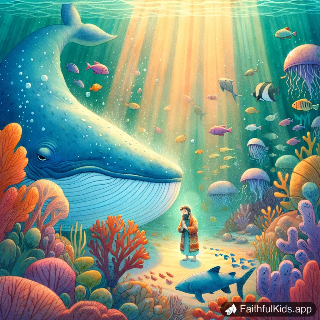 Jonah Running from God for Kids: Bible Story Explained Simply - Key Moment Illustration