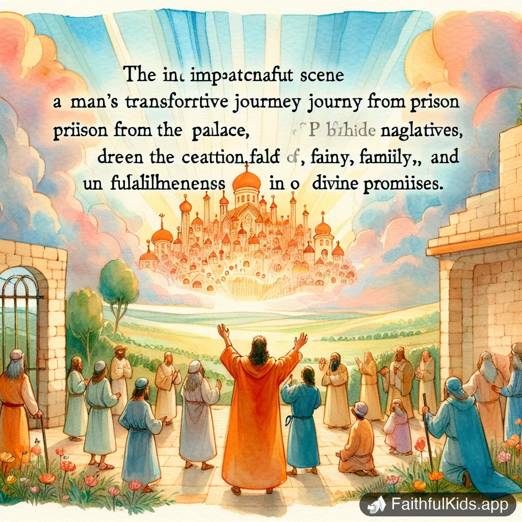 Joseph from Prison to Palace for Kids: Bible Story Explained Simply - Key Moment Illustration