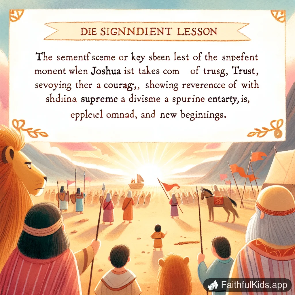 Joshua Takes Command for Kids: Bible Story Explained Simply - Key Moment Illustration