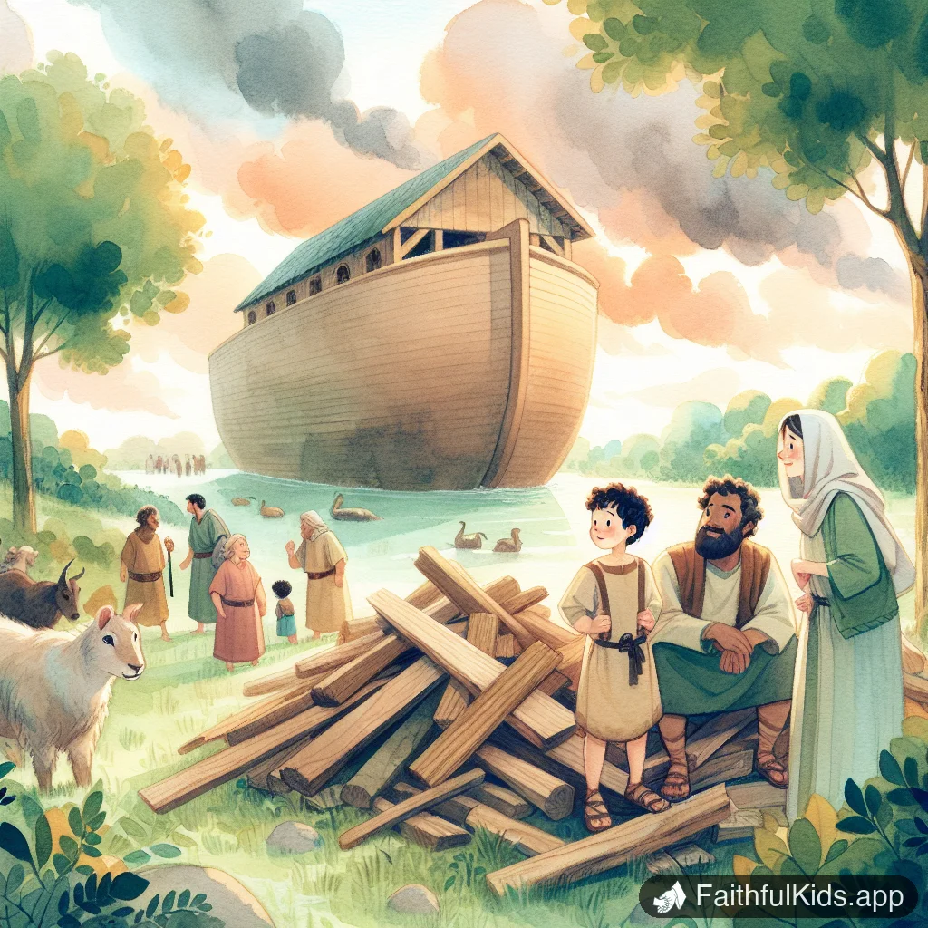 Illustration from Noah and the Great Flood for Kids: Bible Story Explained Simply