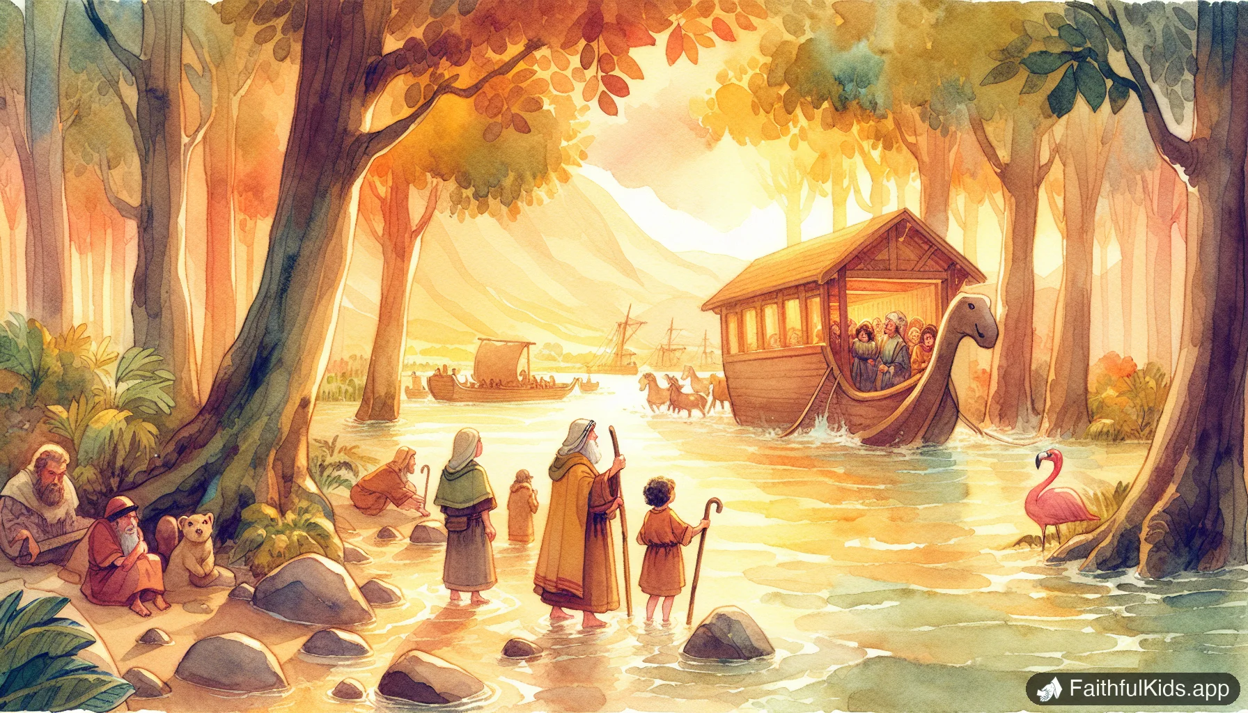 Noah and the Great Flood for Kids: Bible Story Explained Simply - Bible Story Illustration