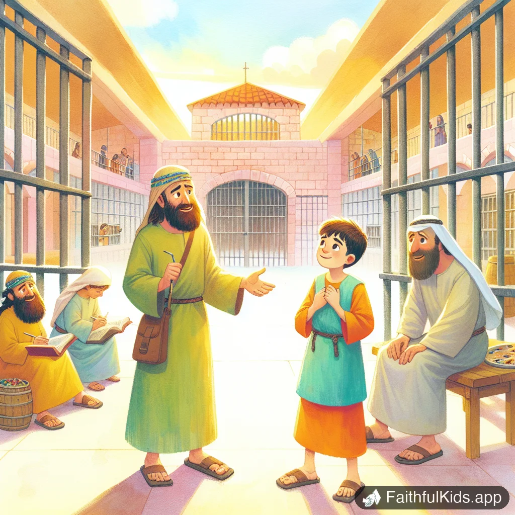 Illustration from Paul and Silas in Prison for Kids: Bible Story Explained Simply