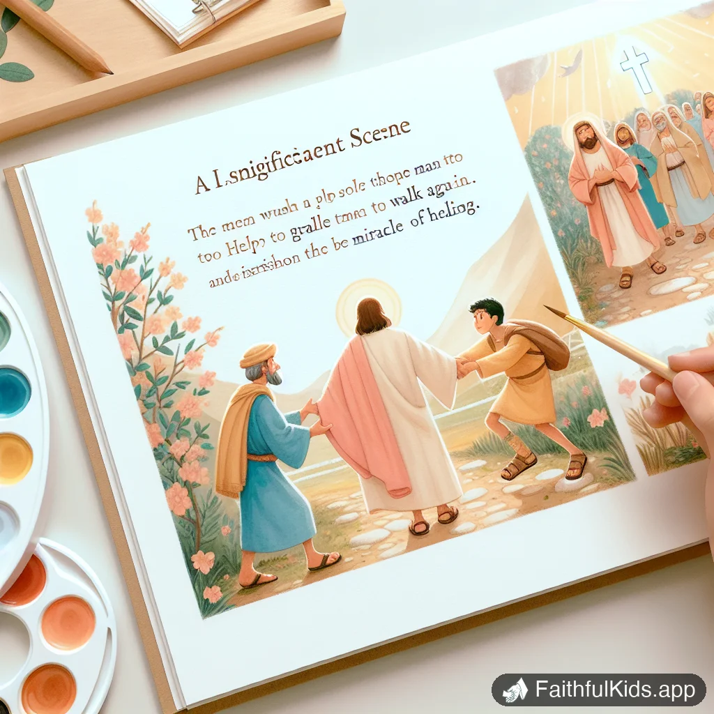Peter Heals the Lame Man for Kids: Bible Story Explained Simply - Key Moment Illustration
