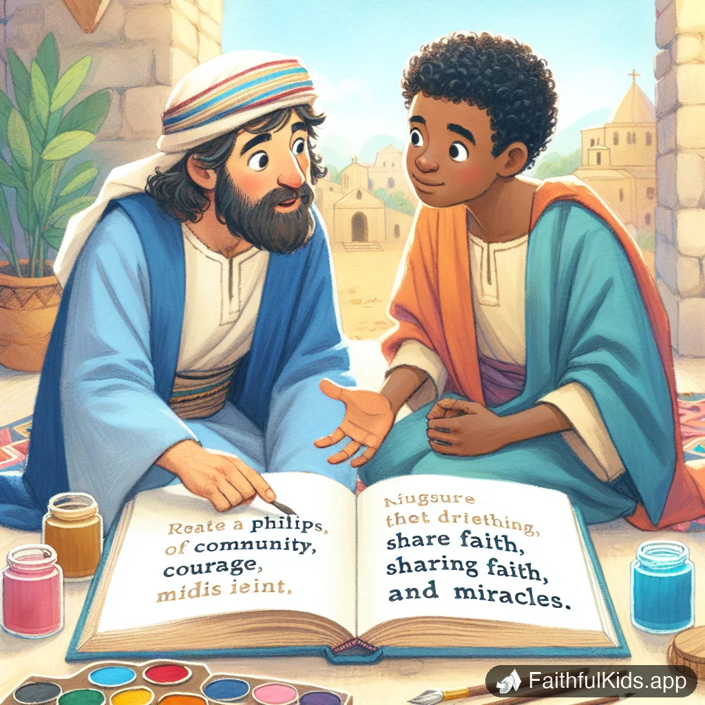 Philip and the Ethiopian for Kids: Bible Story Explained Simply - Key Moment Illustration