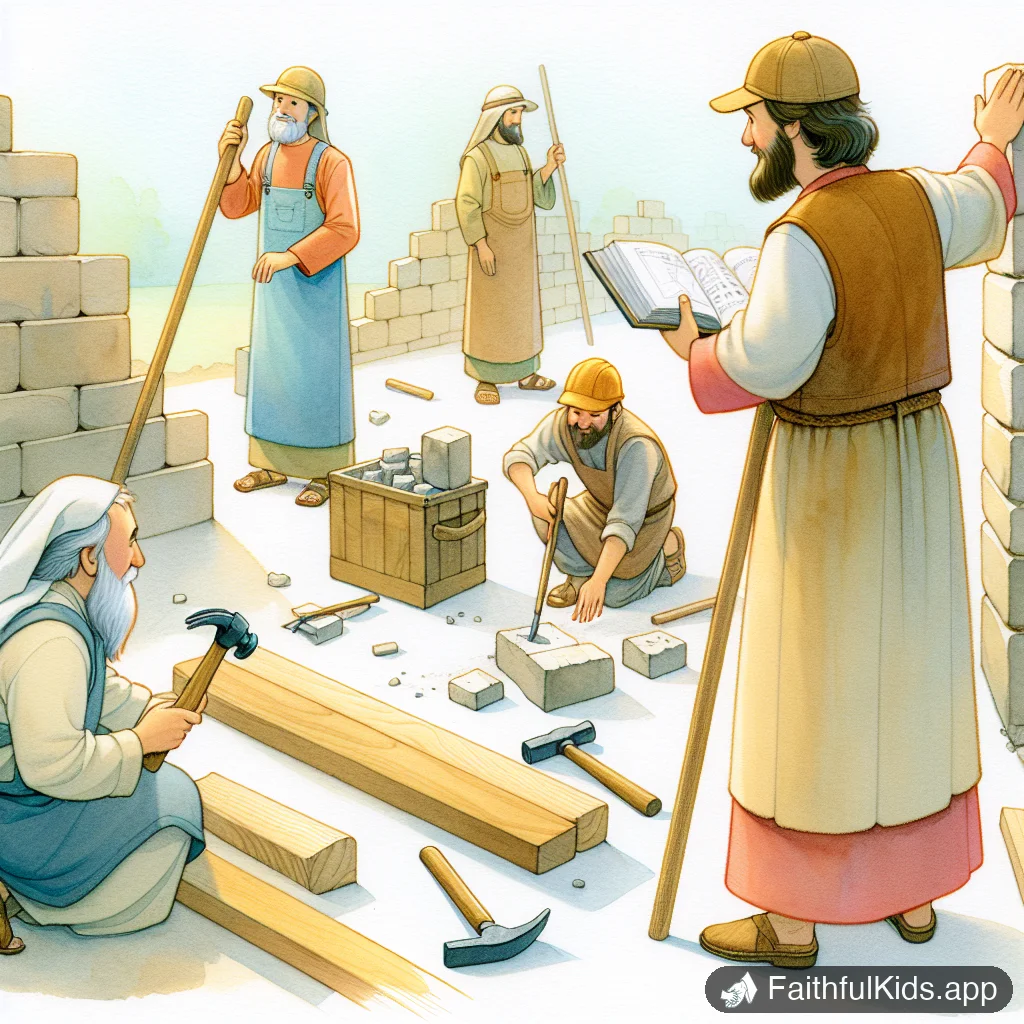 Illustration from Rebuilding the Walls for Kids: Bible Story Explained Simply