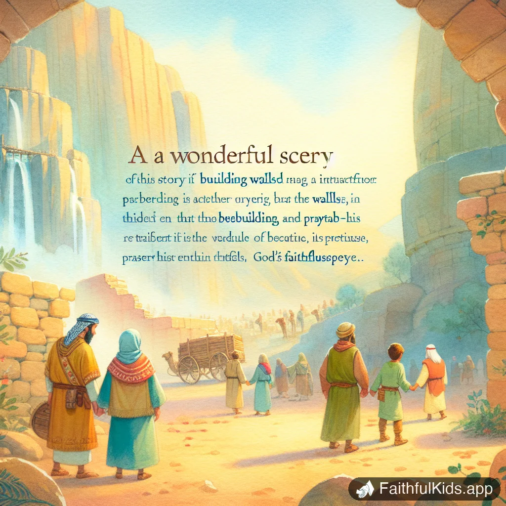 Rebuilding the Walls for Kids: Bible Story Explained Simply - Key Moment Illustration