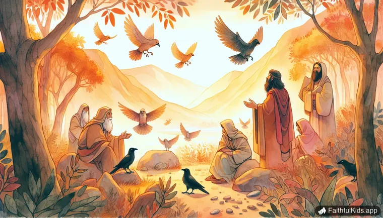 Elijah and Elisha: illustration from Elijah and the Ravens