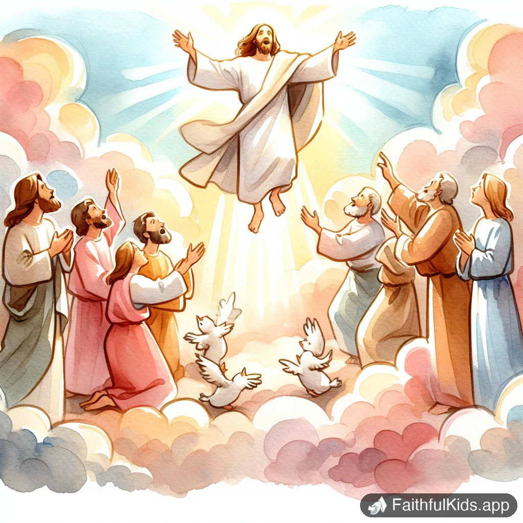 The Ascension for Kids: Bible Story Explained Simply - Key Moment Illustration