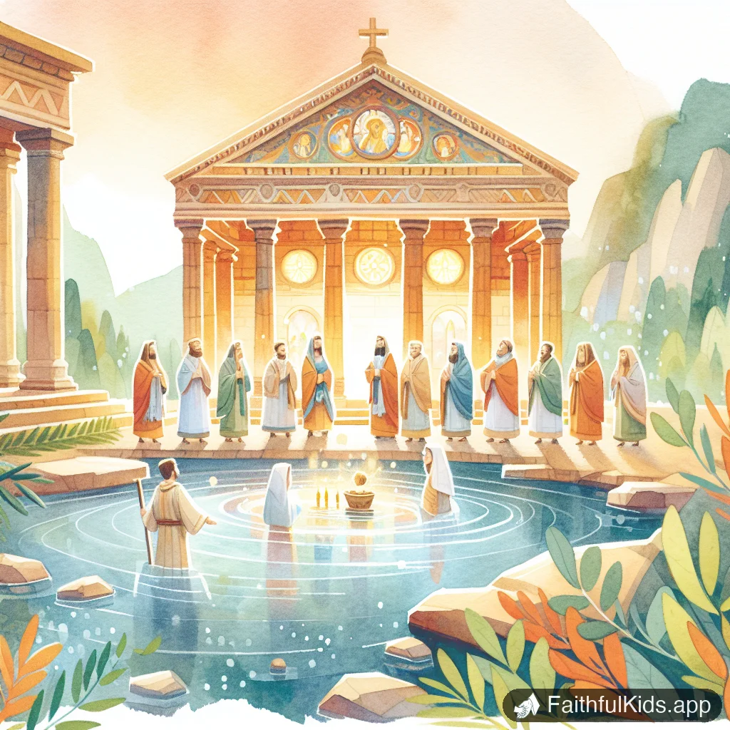 Illustration from The Baptism of Jesus for Kids: Bible Story Explained Simply