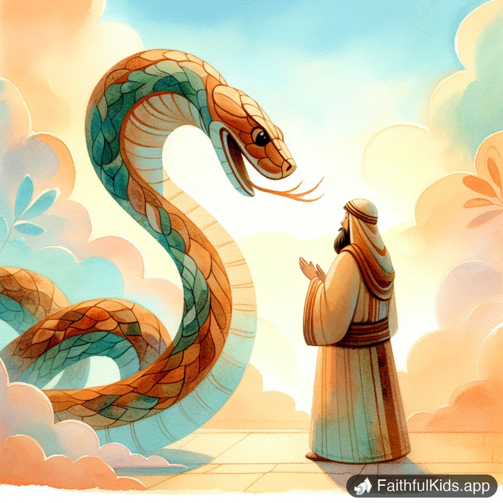 The Bronze Serpent for Kids: Bible Story Explained Simply - Key Moment Illustration