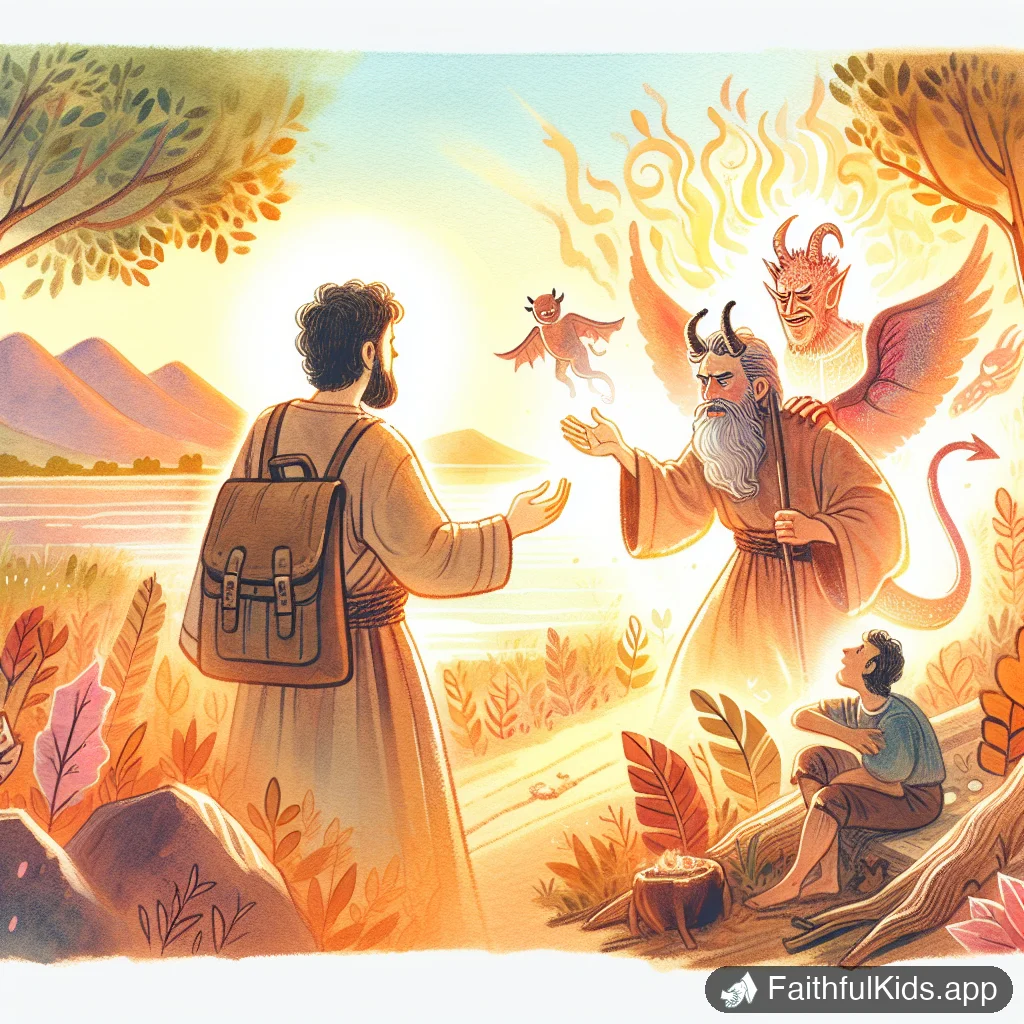 The Demon Possessed Man for Kids: Bible Story Explained Simply - Key Moment Illustration
