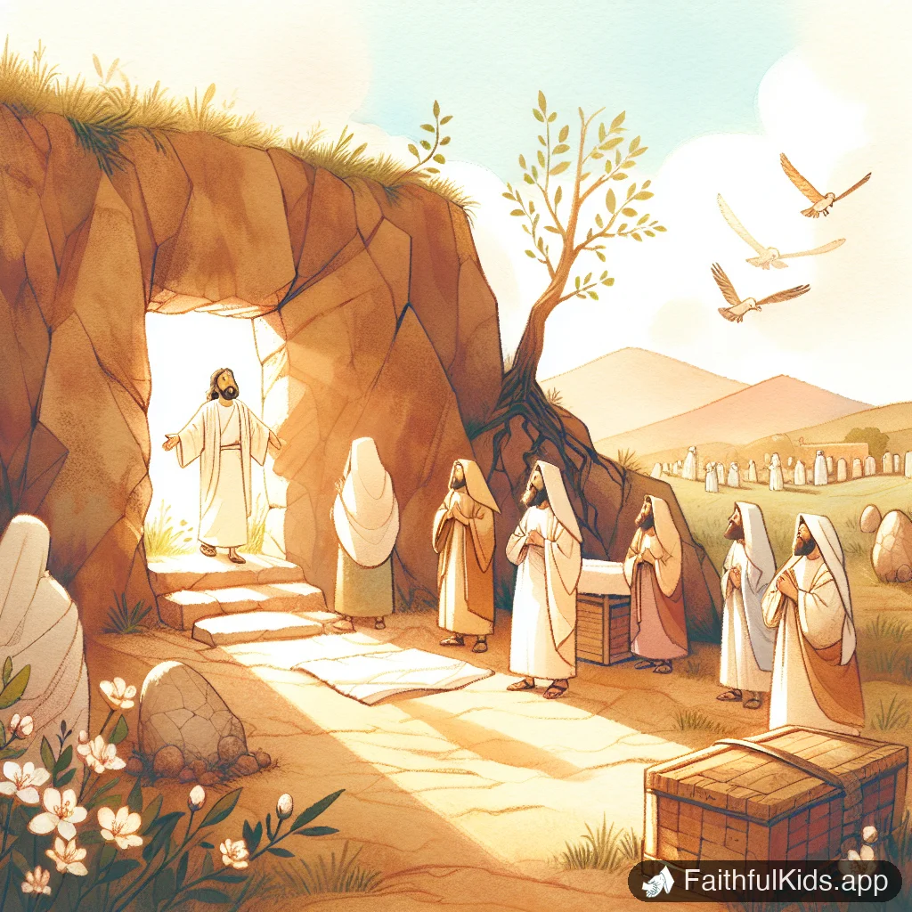 The Empty Tomb for Kids: Bible Story Explained Simply - Key Moment Illustration