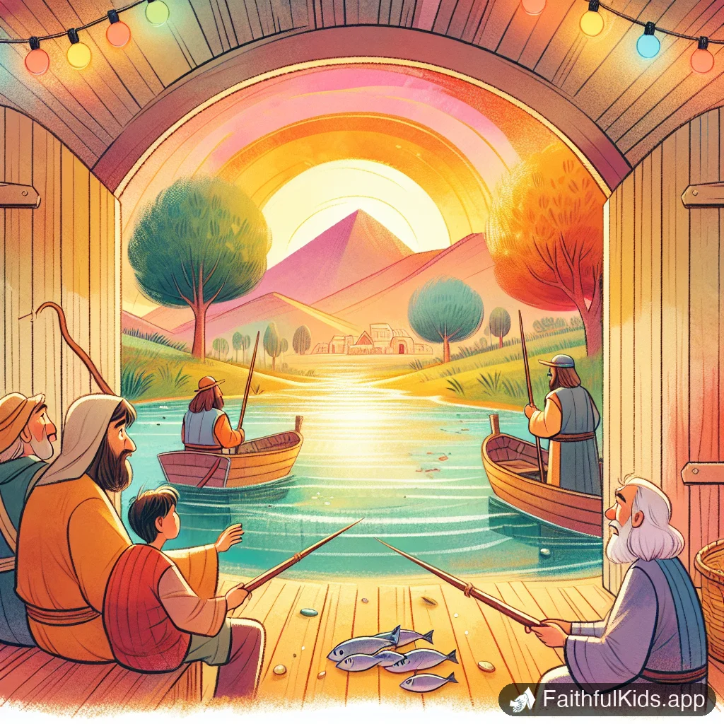Illustration from The Four Fishermen for Kids: Bible Story Explained Simply