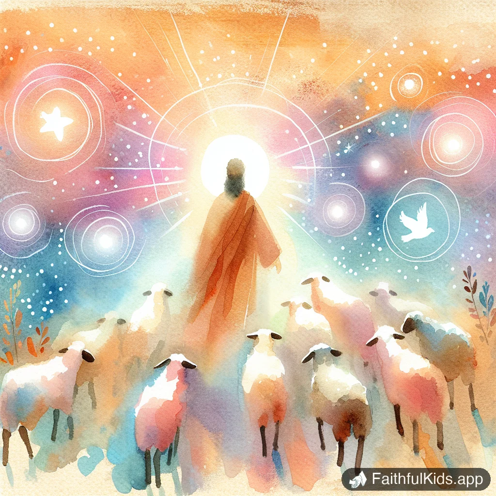 The Good Shepherd for Kids: Bible Story Explained Simply - Key Moment Illustration