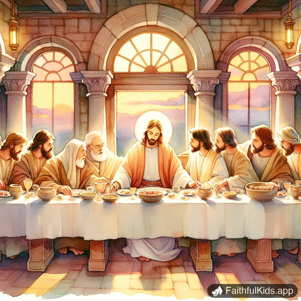 The Last Supper for Kids: Bible Story Explained Simply - Key Moment Illustration