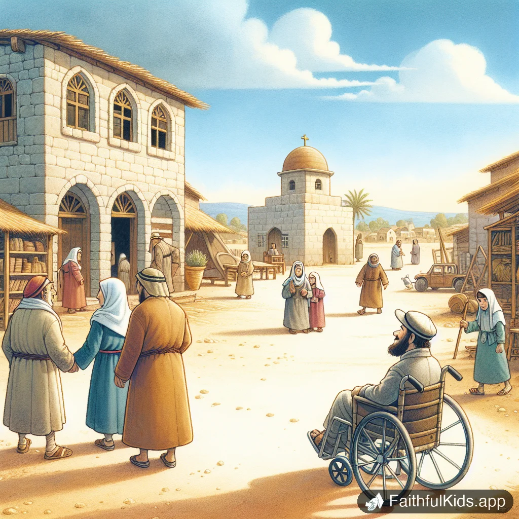 Illustration from The Paralyzed Man for Kids: Bible Story Explained Simply