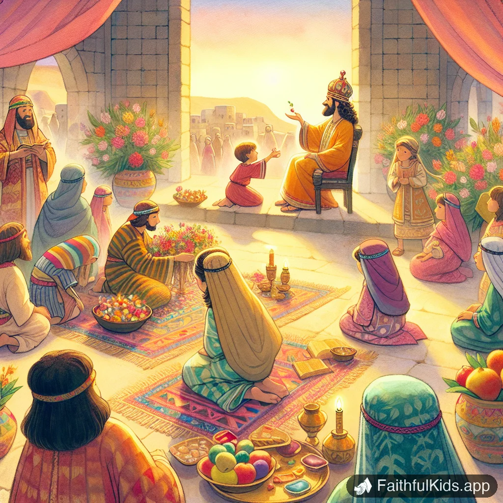 The Queen of Sheba for Kids: Bible Story Explained Simply - Key Moment Illustration