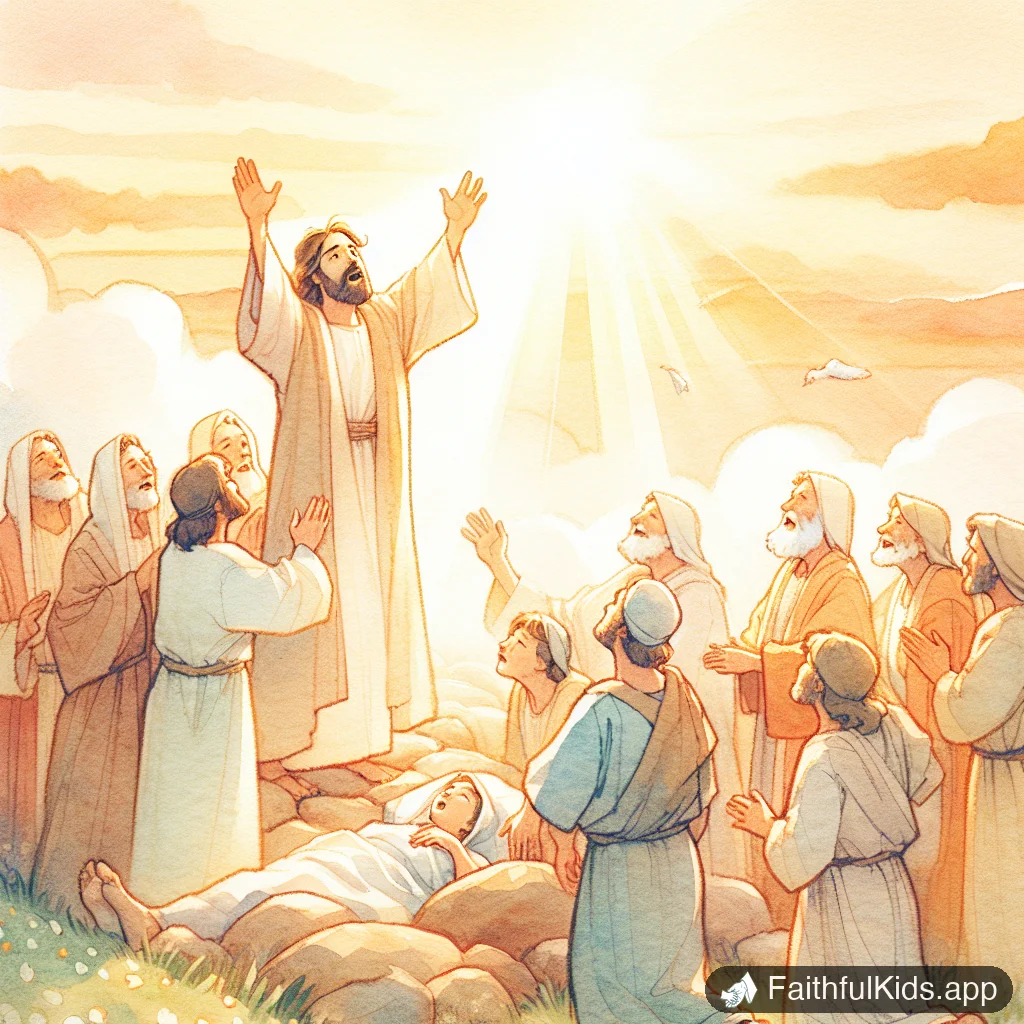 The Raising of Lazarus for Kids: Bible Story Explained Simply - Key Moment Illustration