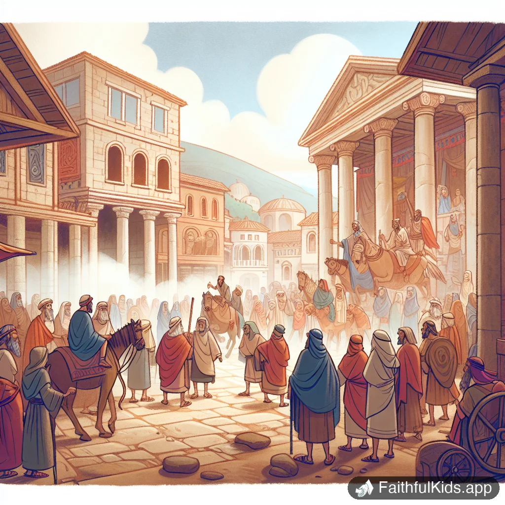 Illustration from The Riot in Ephesus for Kids: Bible Story Explained Simply