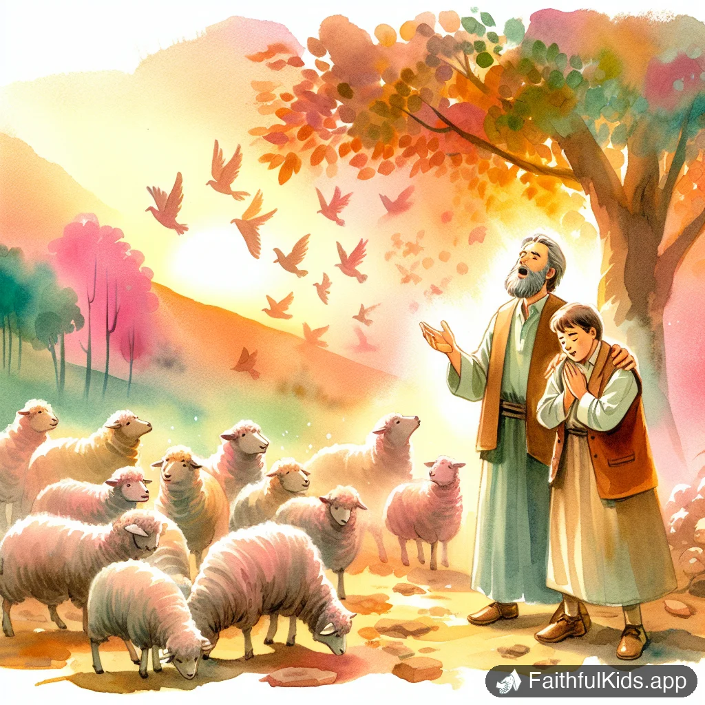 The Shepherds Song for Kids: Bible Story Explained Simply - Key Moment Illustration