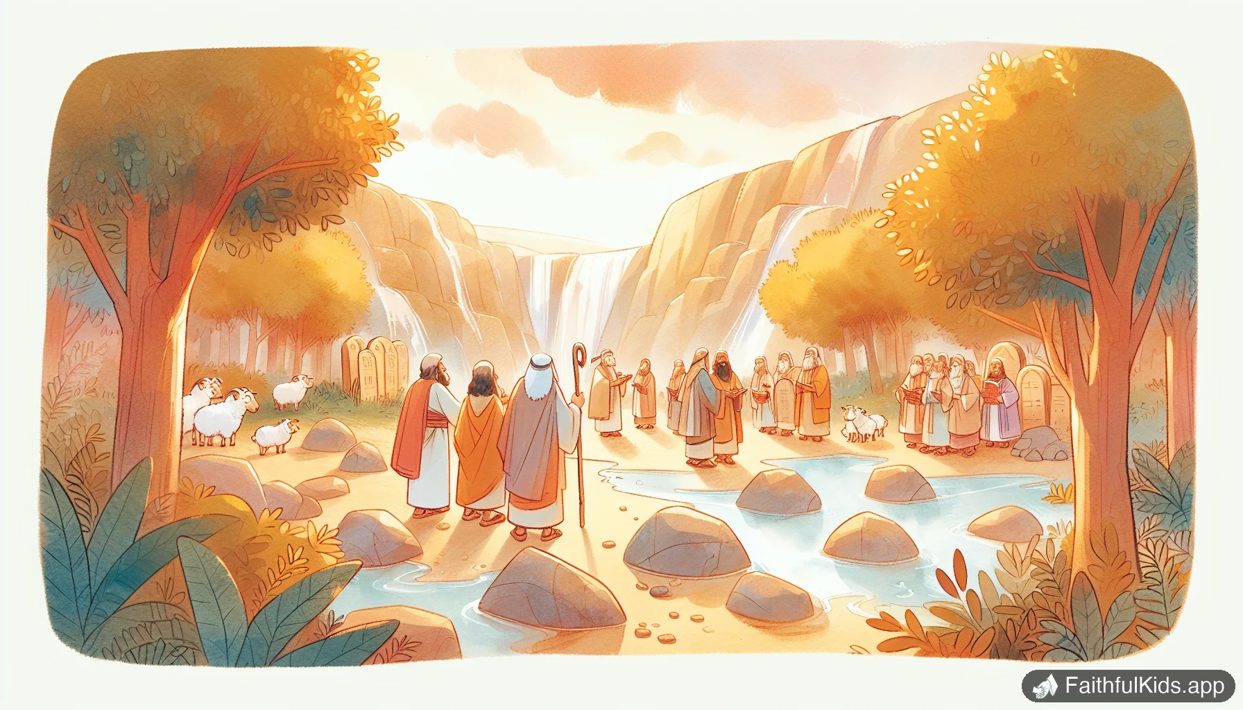 The Ten Commandments for Kids: Bible Story Explained Simply - Bible Story Illustration