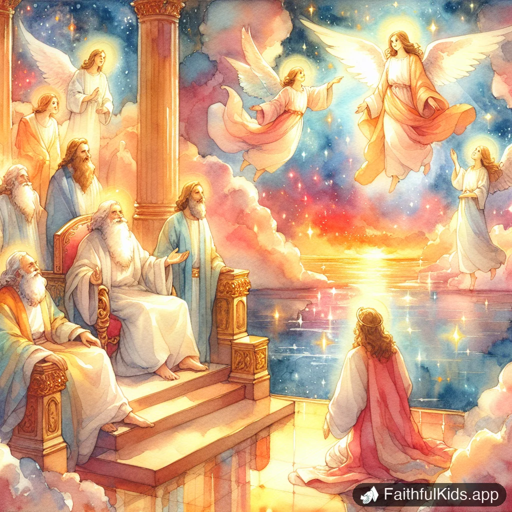 The Throne Room for Kids: Bible Story Explained Simply - Key Moment Illustration